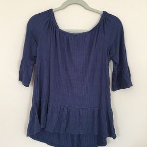 Dark blue off the shoulder shirt!